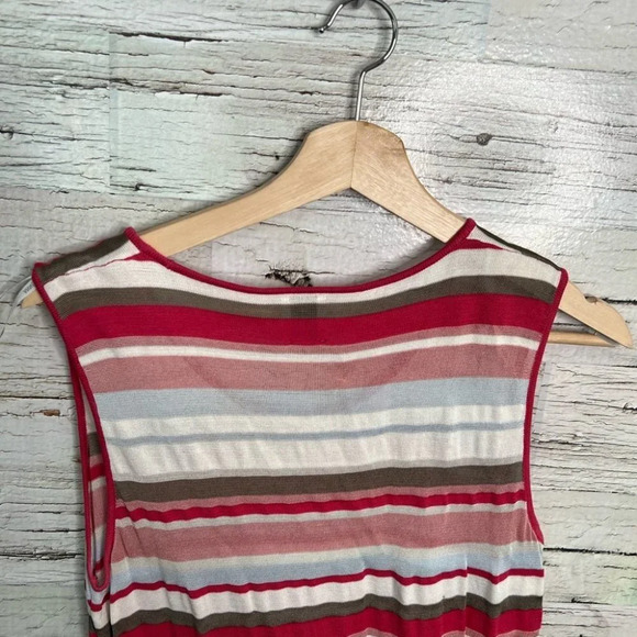 Anne Klein striped tank top size large pink red - Picture 7 of 7